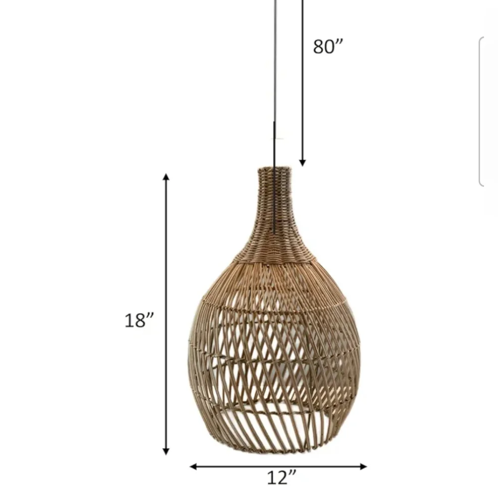 Todken Rattan Hanging Pendant Light - NEW